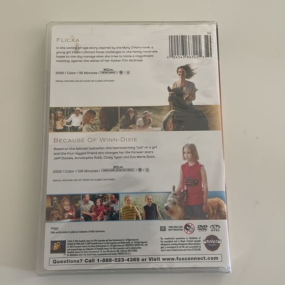 2-Disc DVD Movies- Flicka & Because of Winn-Dixie- New - Picture 4 of 8